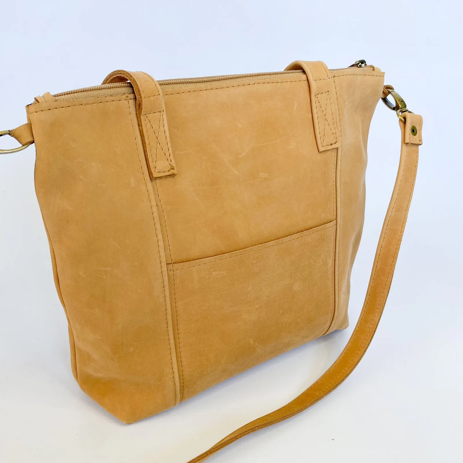 Gia leather tan tote bag