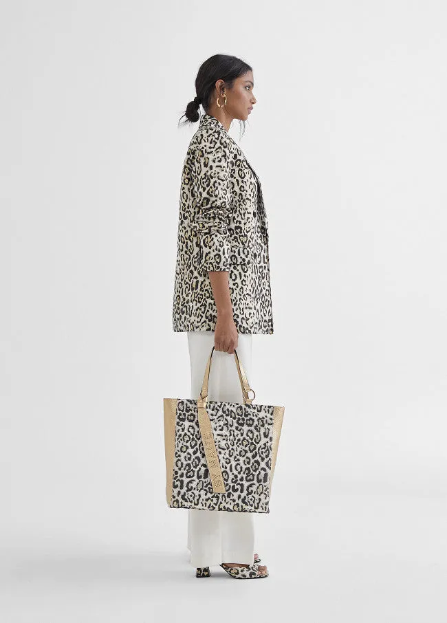 GOLDEN ANIMAL PRINT TOTE BAG