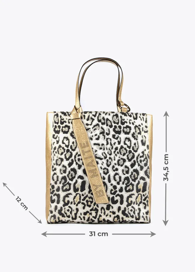 GOLDEN ANIMAL PRINT TOTE BAG