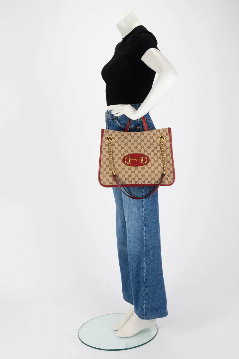 Gucci Red GG Canvas Horsebit Tote