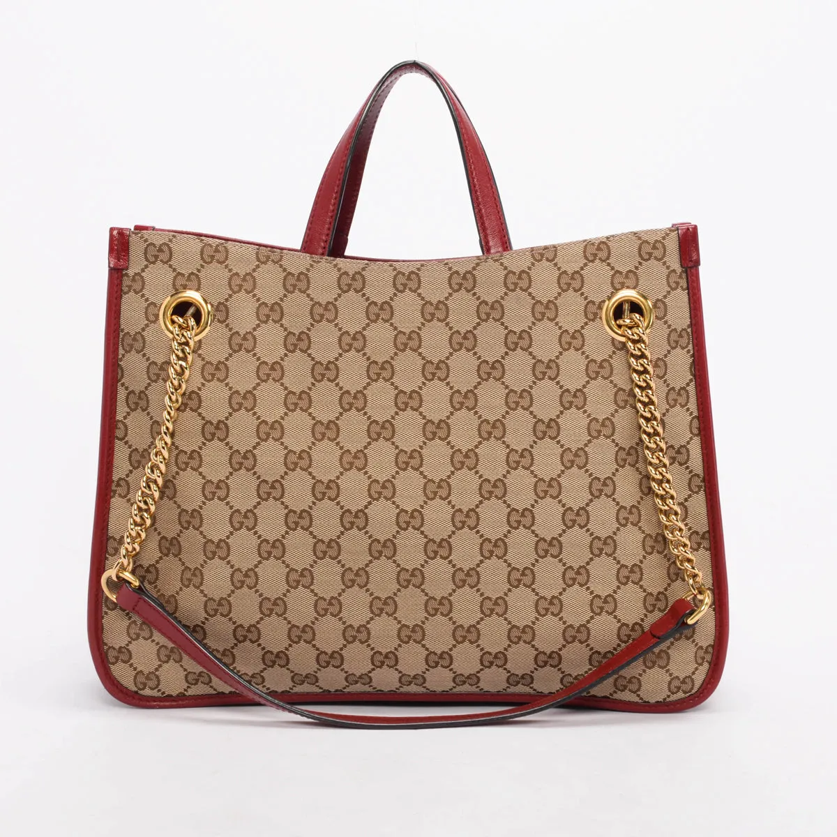 Gucci Red GG Canvas Horsebit Tote