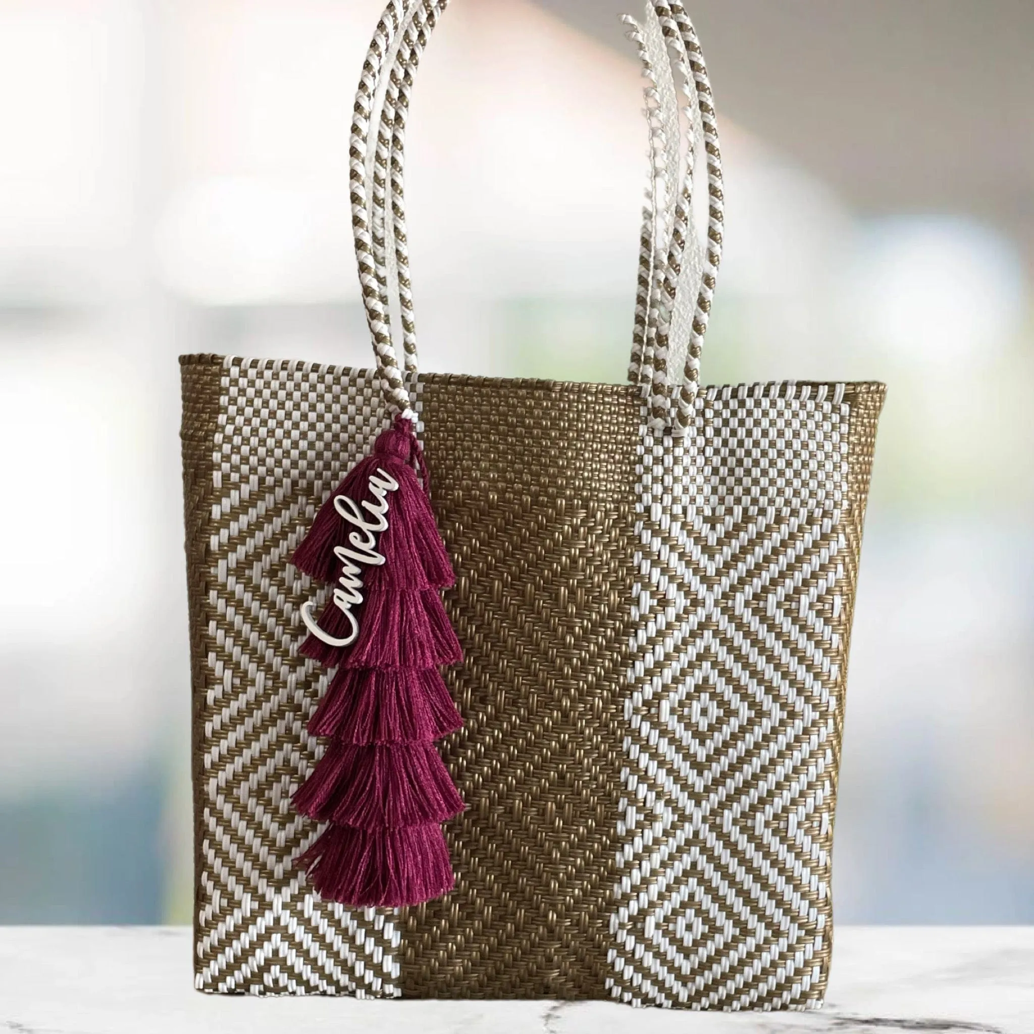 Handwoven Oaxacan Upcycled Tote -  Double Strap