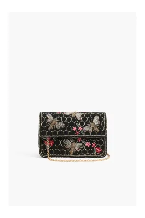 HONEY BEE BEADED CLUTCH