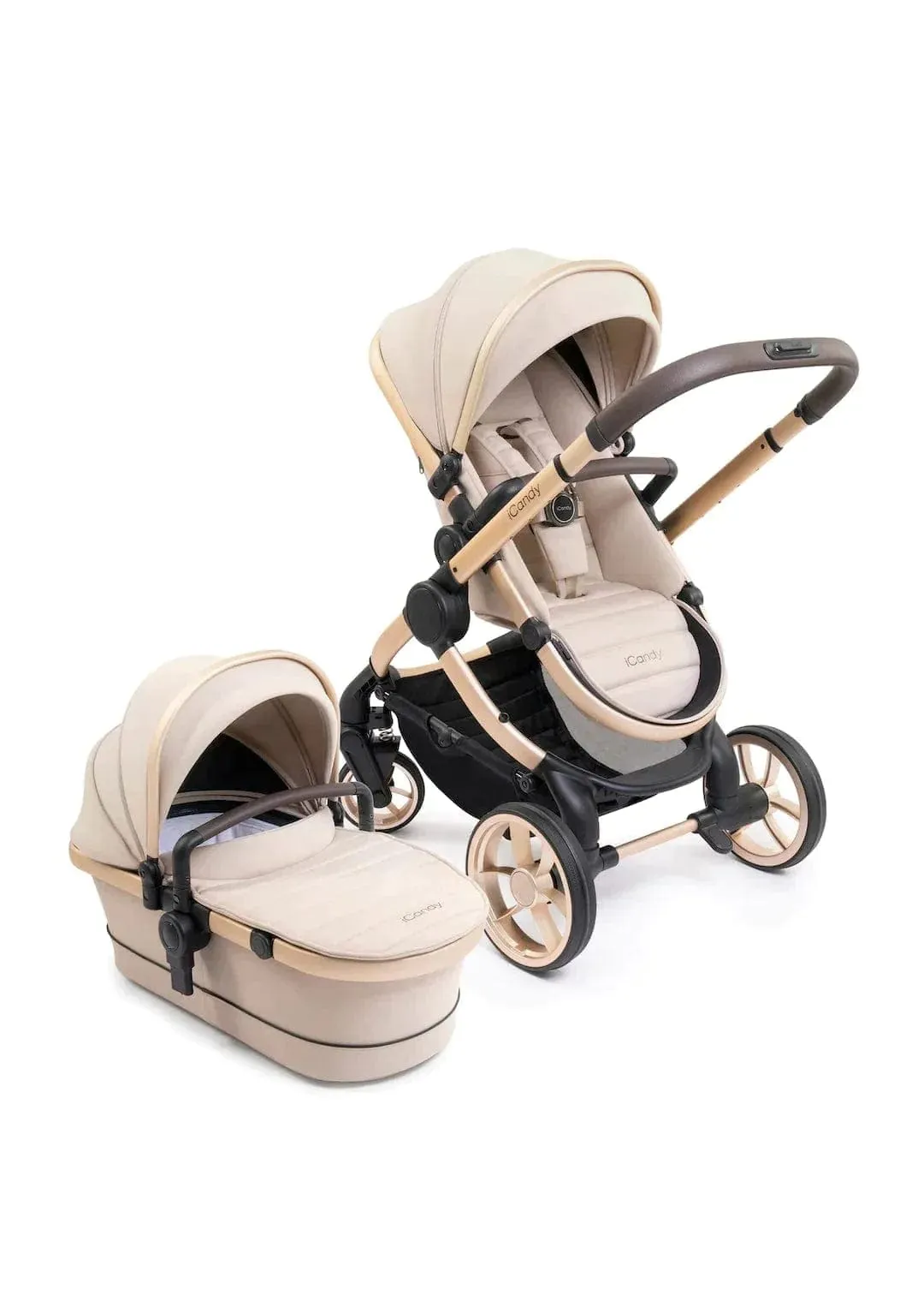 iCandy Peach 7 Maxi Cosi Cabriofix i-Size Travel System Bundle - Biscotti