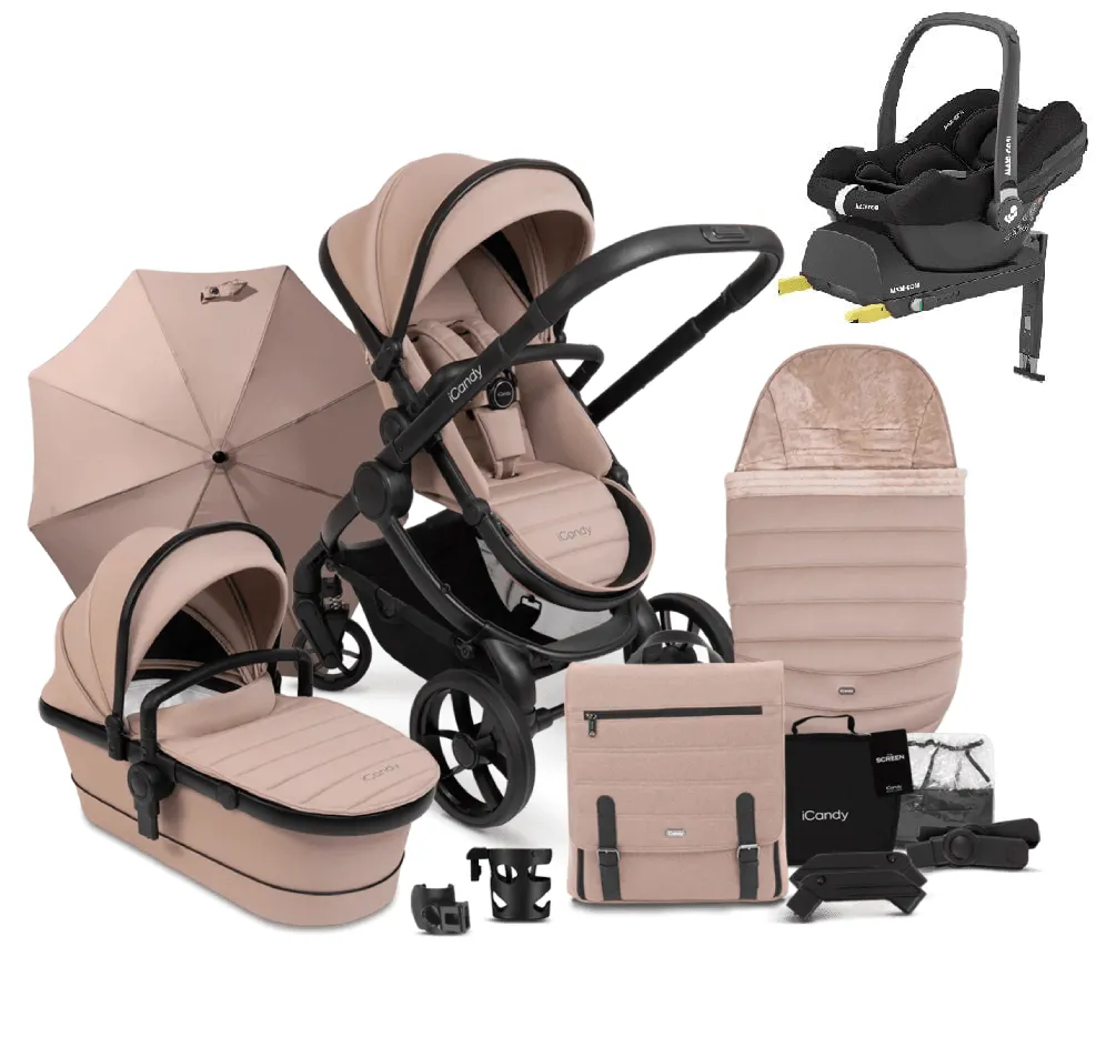 iCandy Peach 7 Maxi Cosi Cabriofix i-Size Travel System Bundle - Cookie