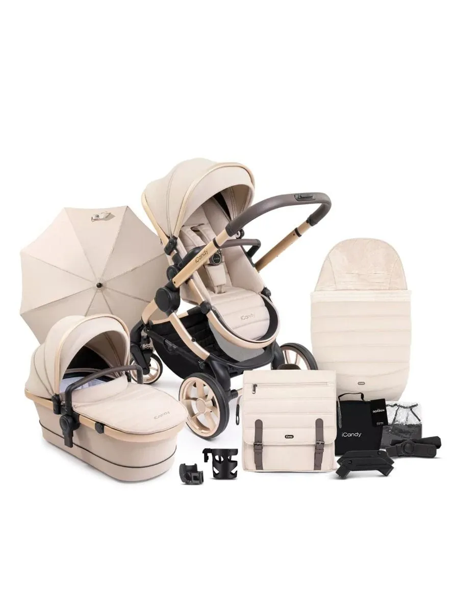 iCandy Peach 7 Maxi Cosi Pebble 360 Complete Travel System Bundle - Biscotti