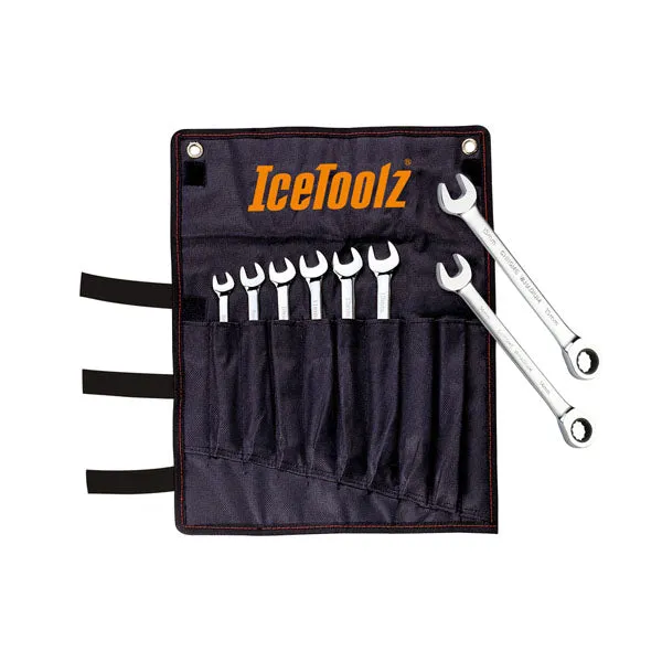 Icetoolz 41B8 8 15mm Combination Ratchet Wrench set