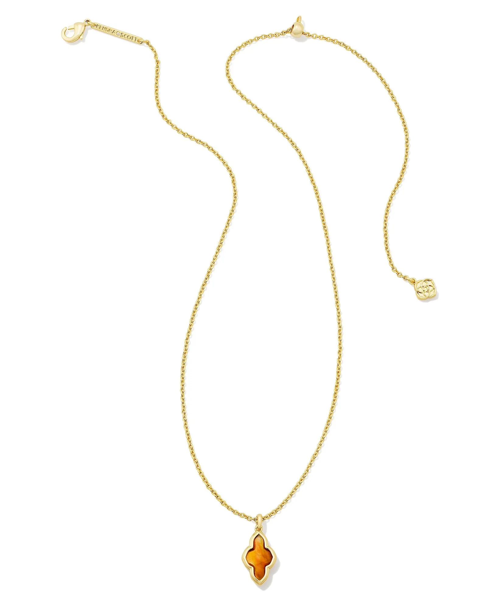 Kendra Scott Abbie Pendant Necklace in Marbled Amber Illusion and Gold Plated