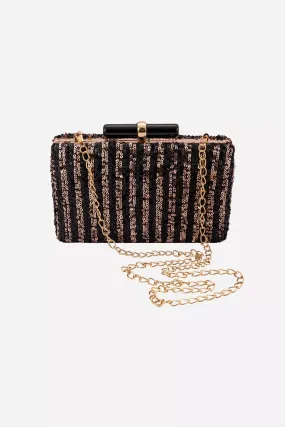 Light Gold And Black Clutch