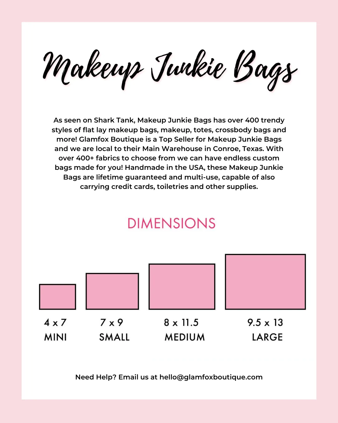 Makeup Junkie Bags - Be Mine Onyx Zipper Flat Lay [Ready to Ship]