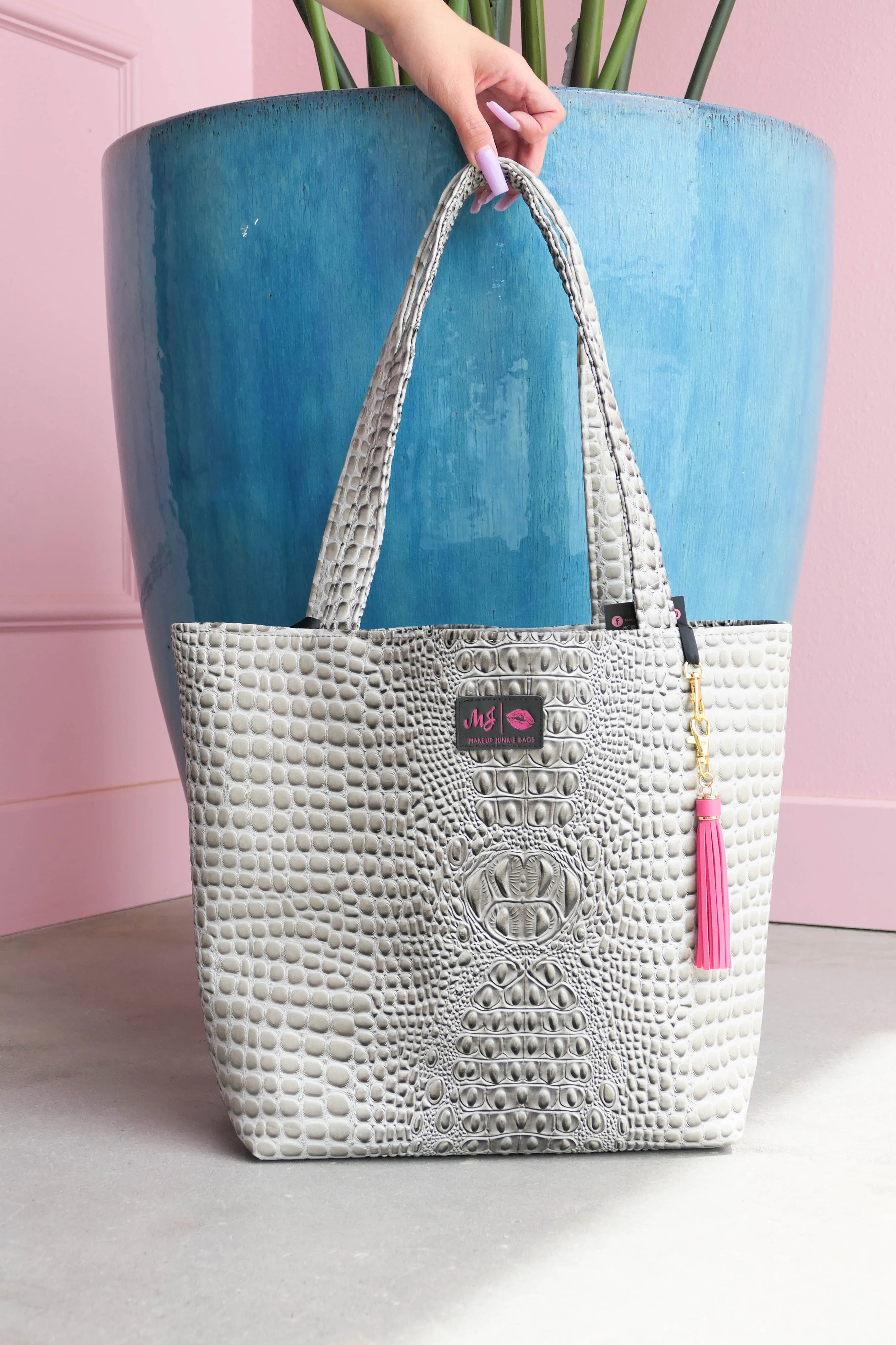 Makeup Junkie Bags- Bubble Gator Greytor Tote [Pre-Order]