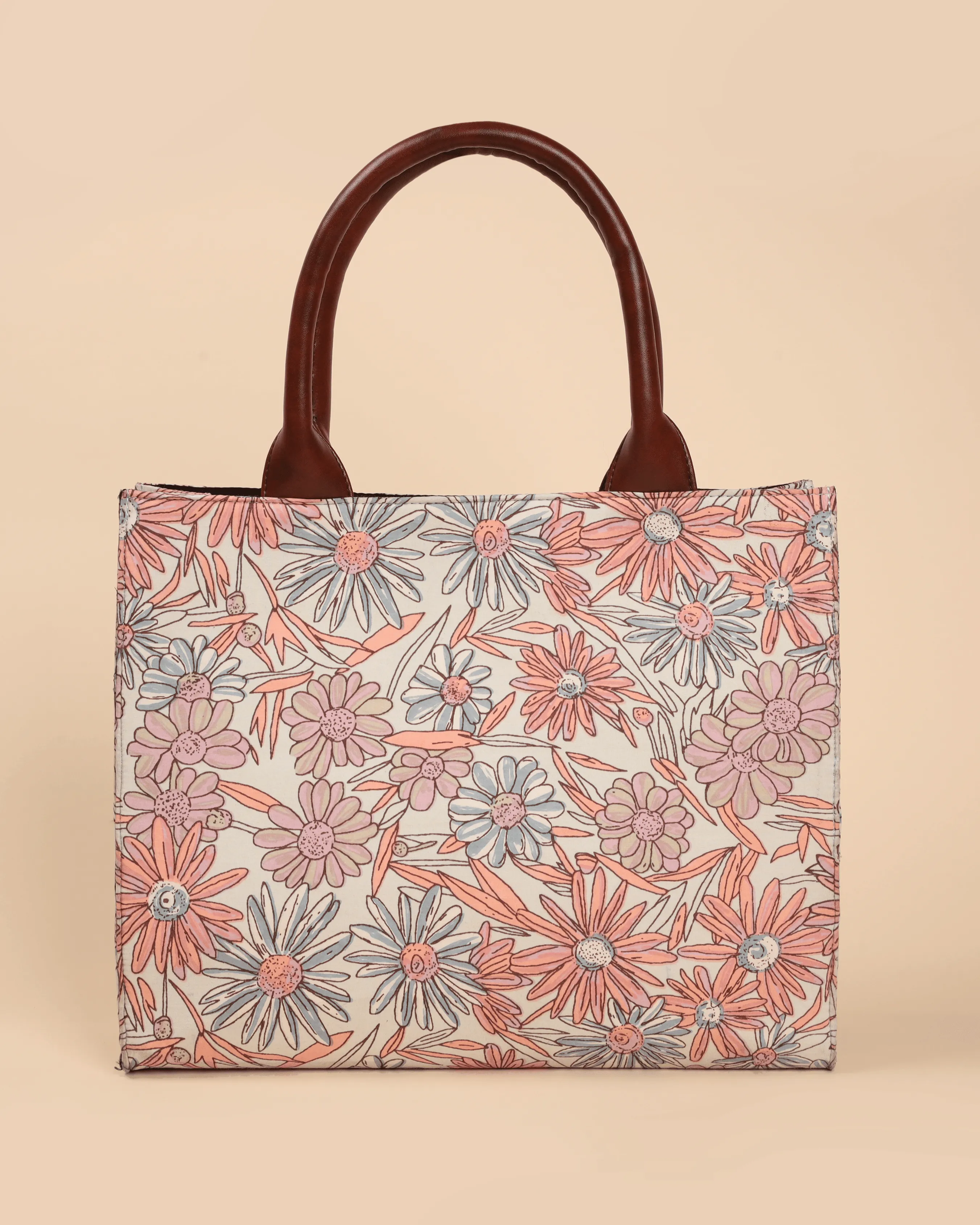 Marigold Magic Handblock Rectangle Tote Bag