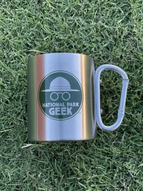 National Park Geek Carabiner Mug - Stainless Steel (includes US shipping, via USPS only)