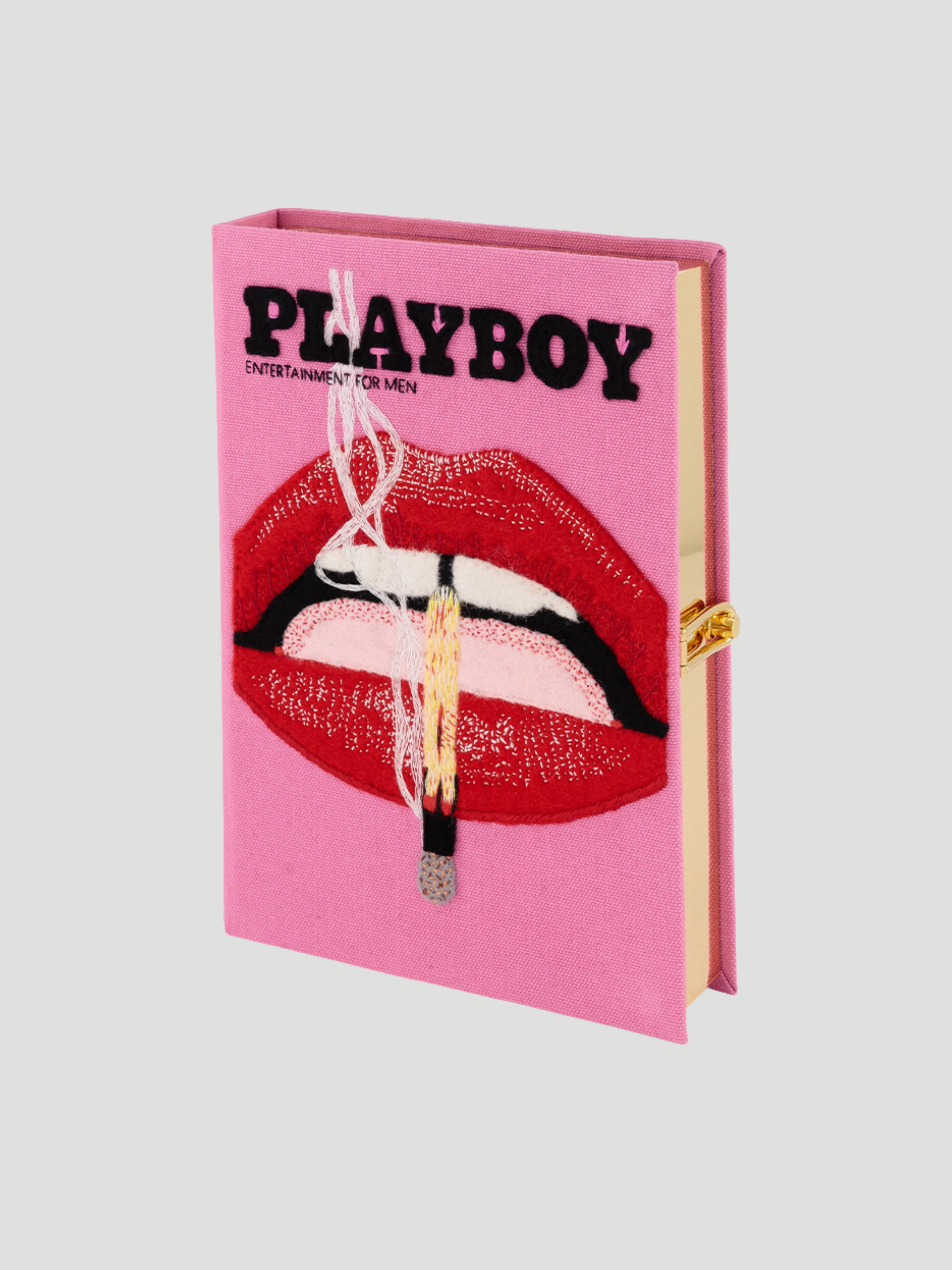 Pink Playboy Lips Book Clutch