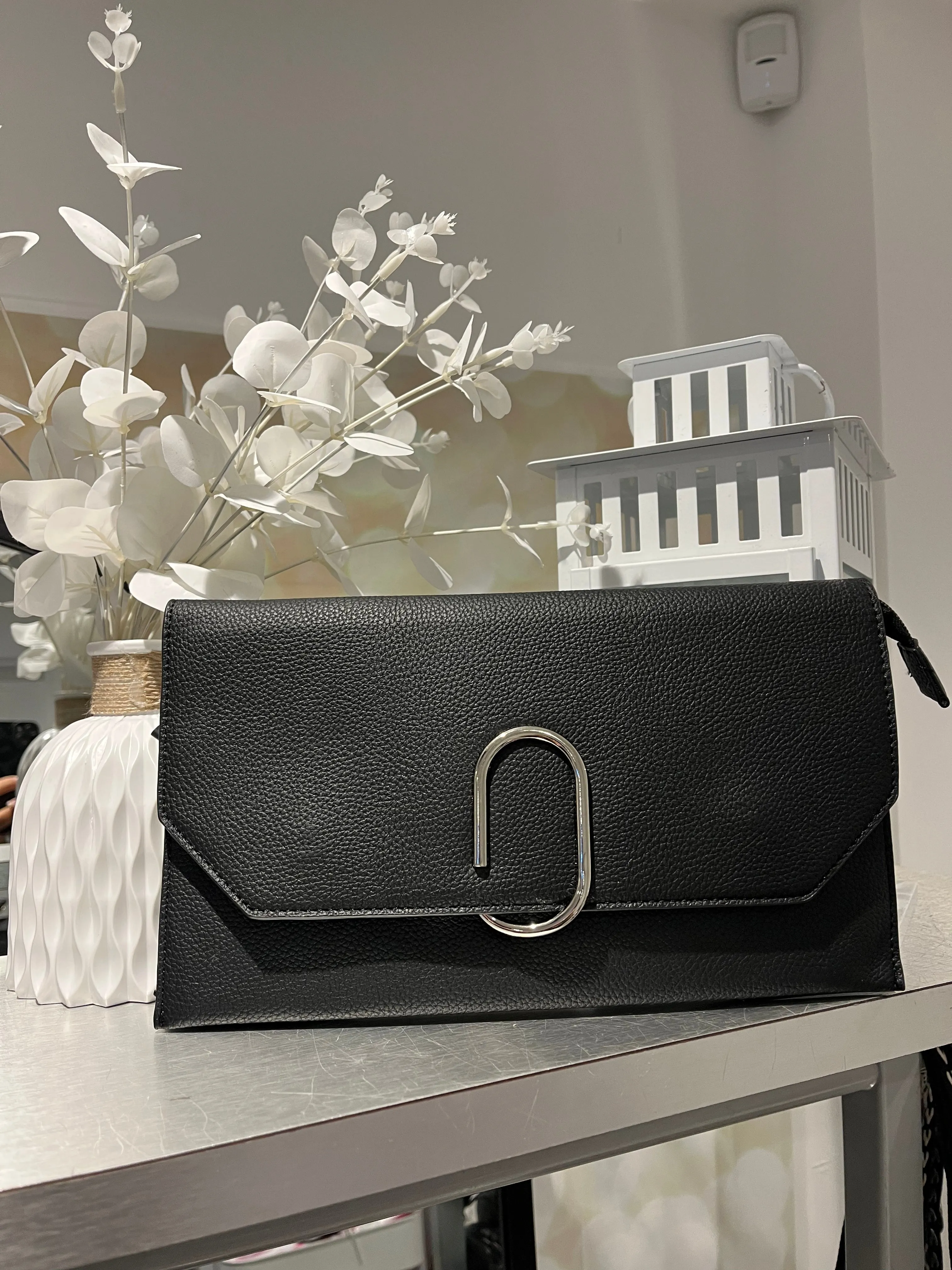 Silver Clasp Clutch bag