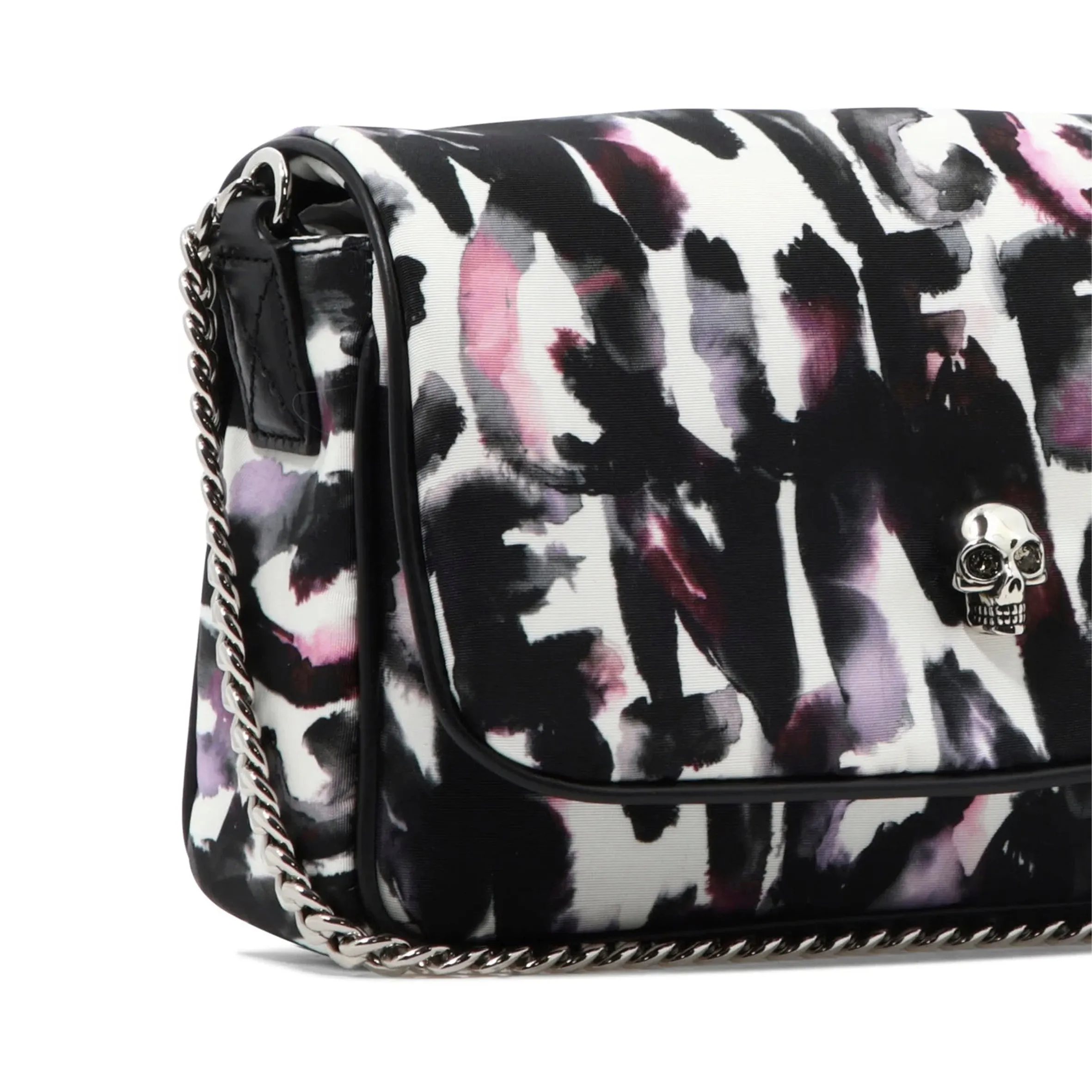 Skull Mini Bag Graffiti Nylon, Multi/Silver