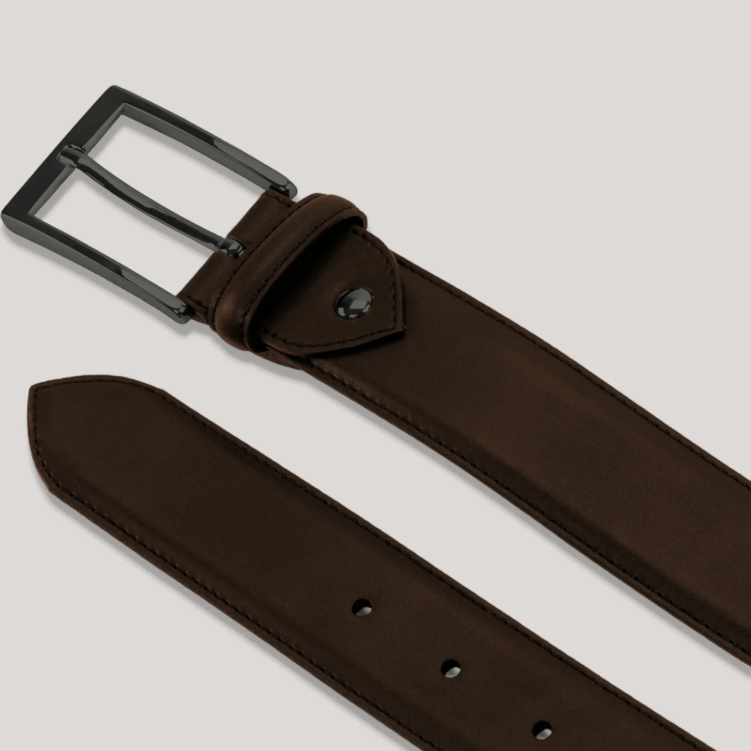 SOPHOS - Dark Brown Vegan Belt - Graphite