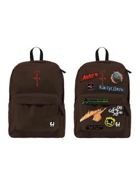 Travis Scott Cactus Jack Backpack With Patch Set Brown