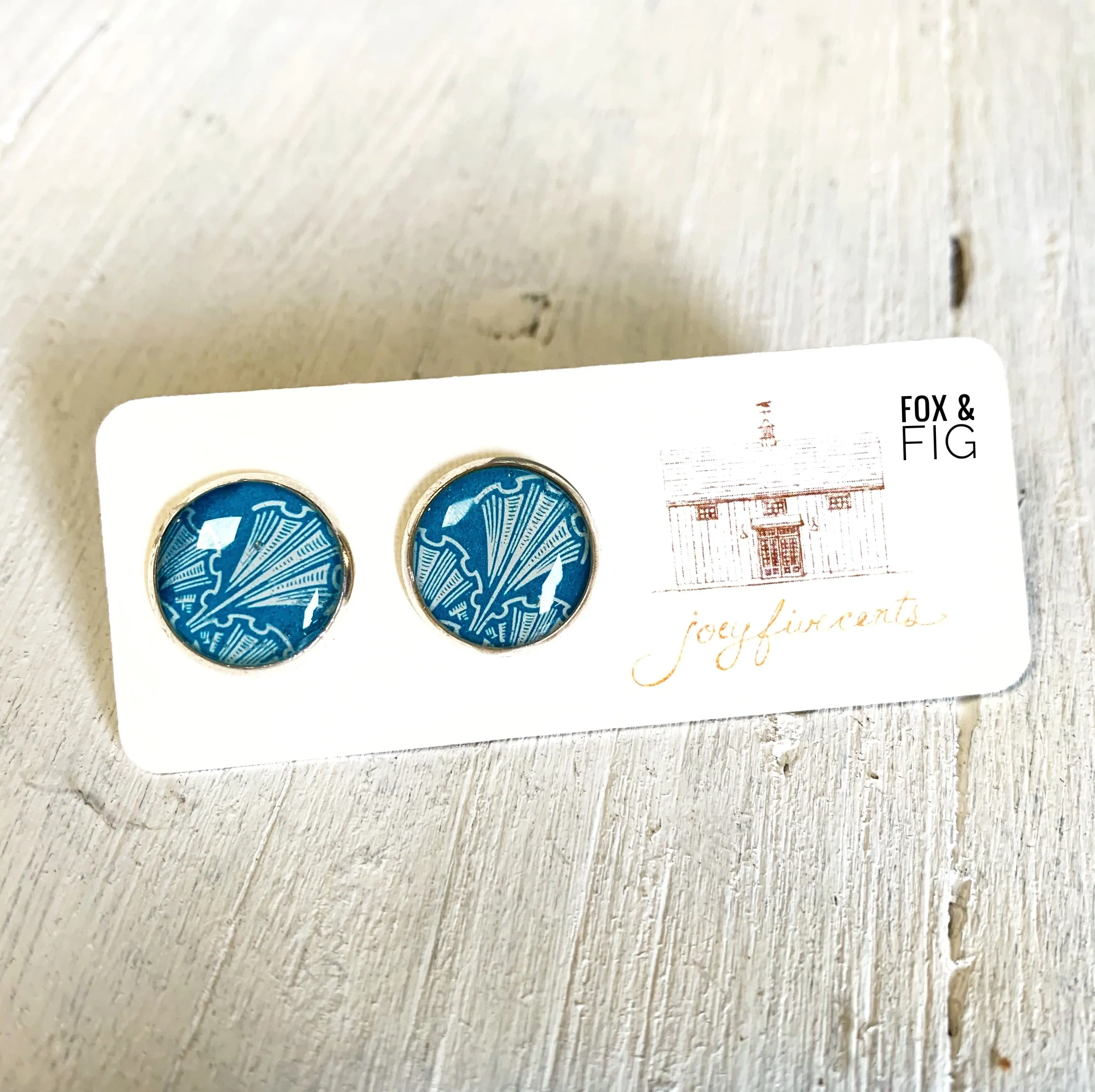 Vintage Imagery Large Circle Studs