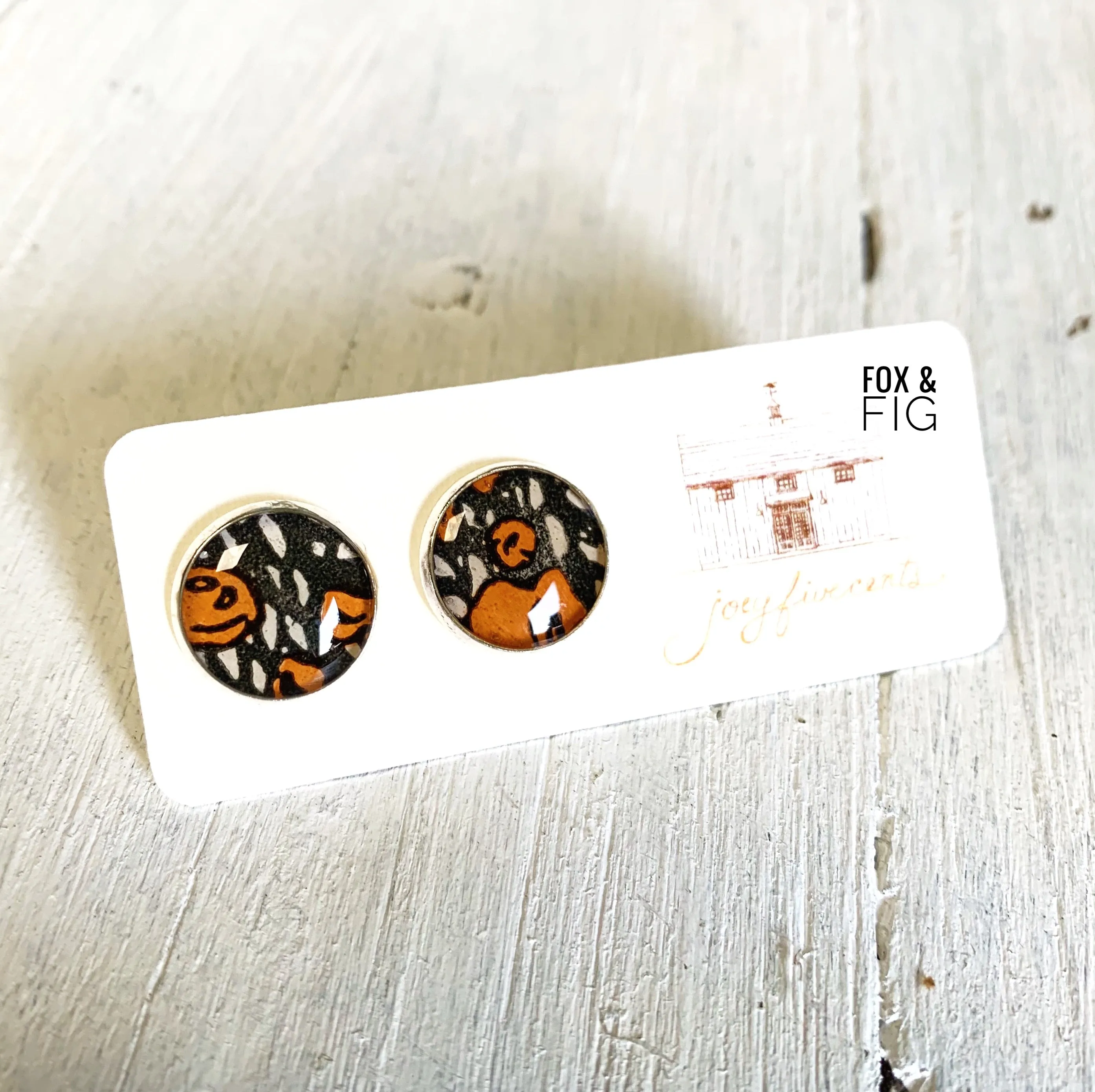 Vintage Imagery Large Circle Studs