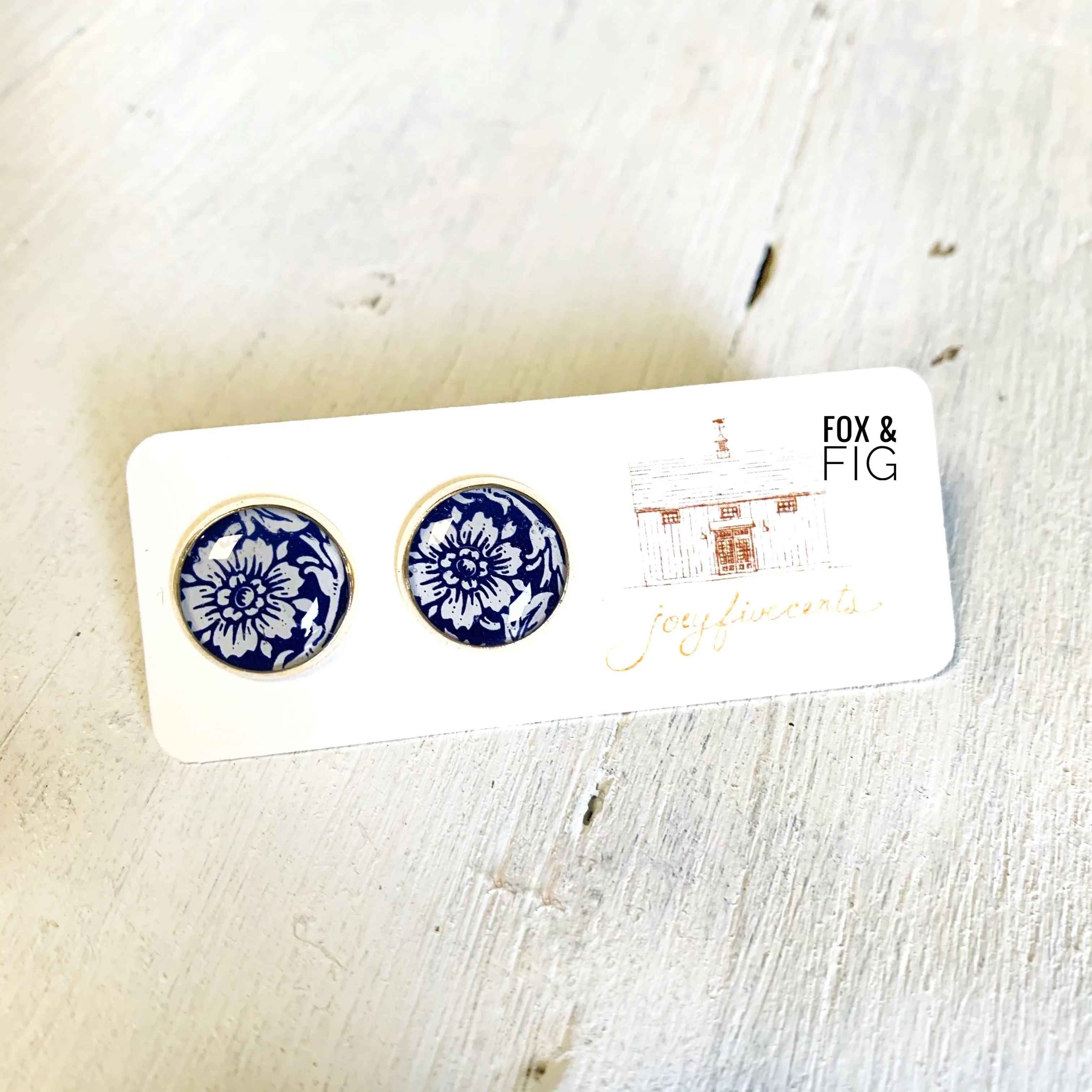 Vintage Imagery Large Circle Studs