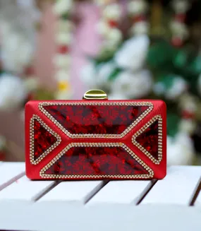 WB2502-RED-Women Snazzy Clutch