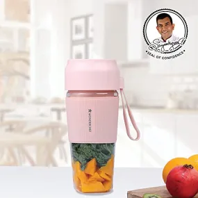 Wonderchef Nutri-Cup Portable Blender | USB Charging | Battery Operated Rechargeable Blender | 300ml | Pink